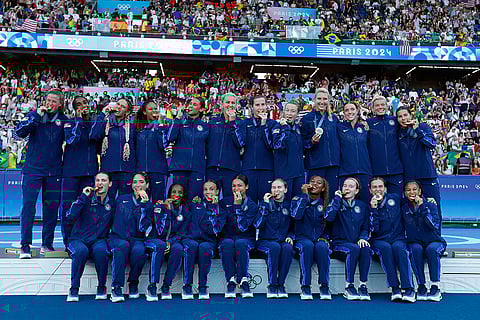 2024 Paris Olympics women's Football: United States players celebrates gold medal
